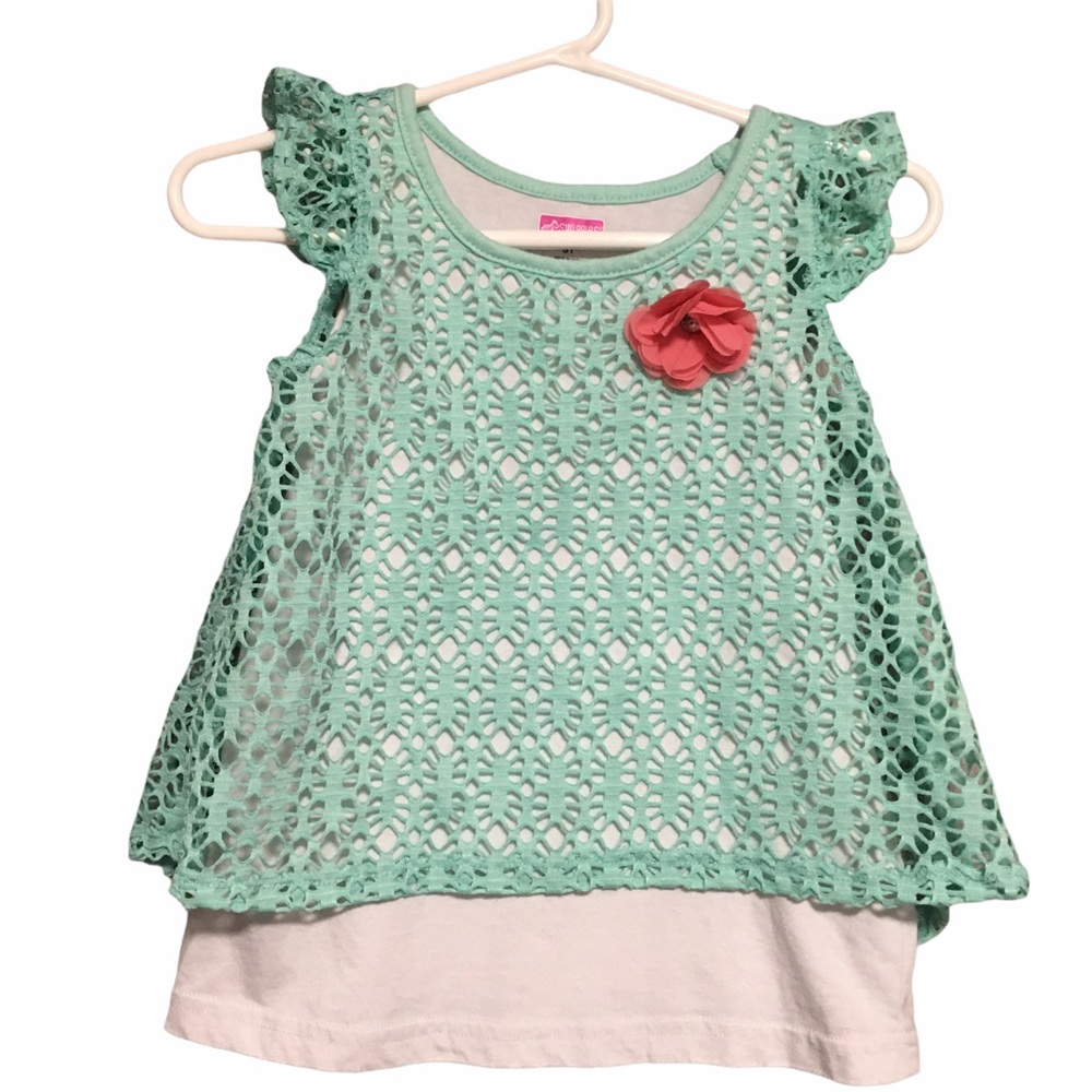 BOGO Layered top Swiggies 3 T Mint green lace & white